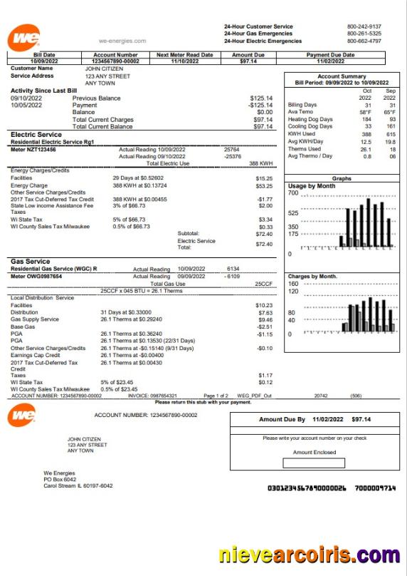 USA We utility bill